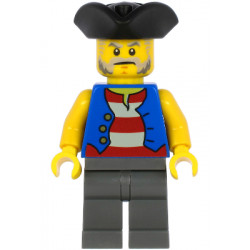 Pirate - Black Pirate Triangle Hat, Blue Vest, Dark Bluish Gray Legs – ПИРАТИ