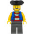 Pirate - Black Pirate Triangle Hat, Blue Vest, Dark Bluish Gray Legs – ПИРАТИ