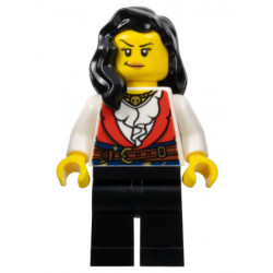 Pirate - Female, Black Legs, Red Vest over White Shirt, Black Hair – ПИРАТИ