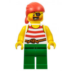 Pirate - Male, Red Bandana, White Shirt with Red Stripes, Green Legs, Eyepatch – ПИРАТИ