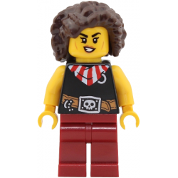 Pirate - Female, Black Top with Red and White Striped Bandana, Dark Red Legs, Dark Brown Hair – ПИРАТИ