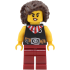 Pirate - Female, Black Top with Red and White Striped Bandana, Dark Red Legs, Dark Brown Hair – ПИРАТИ
