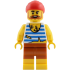 Pirate - Male, White Shirt with Tattered Hem and Blue Stripes, Dark Orange Shorts, Full Beard, Red Bandana – ПИРАТИ