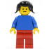 Plain Blue Torso with Blue Arms, Red Legs, Black Pigtails Hair – ГРАДСКИ