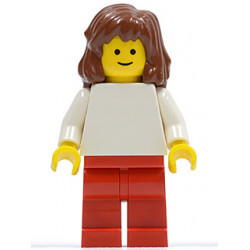 Plain White Torso with White Arms, Red Legs, Reddish Brown Mid-Length Female Hair – ГРАДСКИ