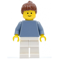Plain Sand Blue Torso with Sand Blue Arms, White Legs, Reddish Brown Hair with Ponytail – ГРАДСКИ
