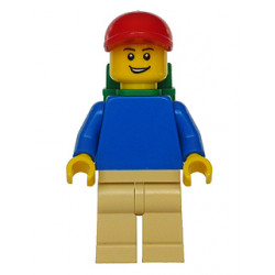 Plain Blue Torso with Blue Arms, Tan Legs, Red Short Bill Cap, Backpack – ГРАДСКИ