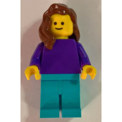 Plain Dark Purple Torso with Dark Purple Arms, Medium Azure Legs, Reddish Brown Female Hair over Shoulder – ГРАДСКИ