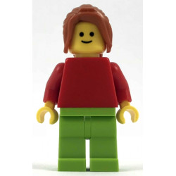 Plain Red Torso with Red Arms, Lime Legs, Dark Orange Female Ponytail Long – ИЗГРАЖДАНЕ НА ПО-ГОЛЯМО МИСЛЕНЕ