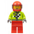 Lime Jacket with Wrench and Black and White Checkered Pattern, Red Legs, Red Helmet, Trans-Brown Visor – ГРАДСКИ