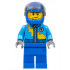 Dark Azure Racing Jacket with Zipper and Yellow Lightning Bolt Pattern, Blue Helmet, Trans-Brown Visor – ГРАДСКИ