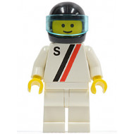 'S' - White with Red / Black Stripe, White Legs, Black Helmet, Trans-Light Blue Visor – ГРАДСКИ