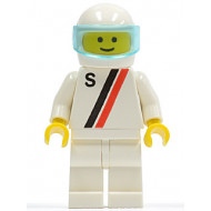 'S' - White with Red / Black Stripe, White Legs, White Helmet, Trans-Light Blue Visor – ГРАДСКИ