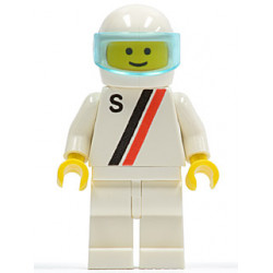 'S' - White with Red / Black Stripe, White Legs, White Helmet, Trans-Light Blue Visor – ГРАДСКИ