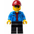 Race Official - Male, Blue Jacket over Dark Red V-Neck Sweater, Black Legs, Dark Red Cap with Hole, Sunglasses – СКОРОСТНИ ШАМПИОНИ