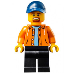 Race Official - Male, Orange Jacket Hoodie over Medium Blue Sweater, Black Legs, Dark Blue Cap with Hole, Goatee – СКОРОСТНИ ШАМПИОНИ