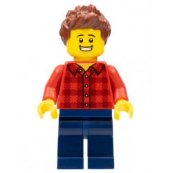 Race Fan - Male, Red Plaid Flannel Shirt, Dark Blue Legs, Reddish Brown Spiked Hair, Open Mouth Smile with Teeth – СКОРОСТНИ ШАМПИОНИ
