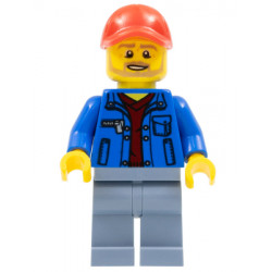 Race Marshal - Male, Blue Jacket over Dark Red V-Neck Sweater, Sand Blue Legs, Red Cap with Hole, Beard – СКОРОСТНИ ШАМПИОНИ