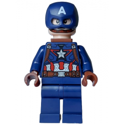 Captain America - Dark Blue Suit, Reddish Brown Hands, Helmet, Reddish Brown Neck Bracket – СУПЕР ГЕРОИ