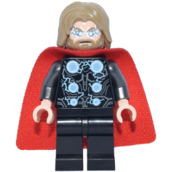 Thor - Spongy Cape with Single Hole, Black Legs, Dark Tan Tousled Hair – СУПЕР ГЕРОИ