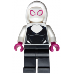 Ghost-Spider / Spider-Gwen (Gwen Stacy) - Black Legs, White Basic Smooth Hood, Magenta Hands – СУПЕР ГЕРОИ