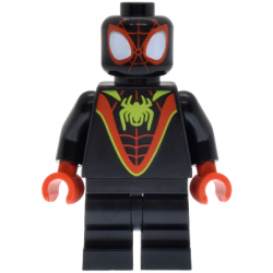 Spider-Man (Miles 'Spin' Morales) - Black Medium Legs, Lime Spider Logo – СУПЕР ГЕРОИ