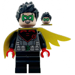Robin - Green Mask, Red Hands, Black Medium Legs, Scalloped Asymmetrical Cape Black and Yellow Sides – СУПЕР ГЕРОИ