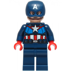 Captain America - Dark Blue Suit with Dark Blue Belt, Red Hands, Helmet – СУПЕР ГЕРОИ