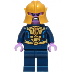 Thanos - Minifigure, Dark Blue and Gold Outfit, Dark Blue Arms, Medium Lavender Hands, Helmet – СУПЕР ГЕРОИ