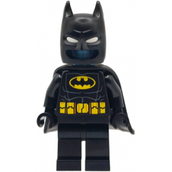 Batman Batsuit - Black with Yellow Belt with Medium Nougat Details, Cowl with White Eyes, Flexible Rubber Cape, Trans-Light Blue Head – СУПЕР ГЕРОИ
