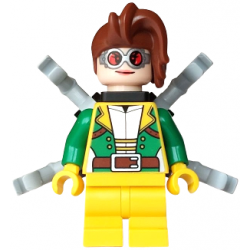 Doc Ock - Female, Medium Legs, Green Open Jacket, Round Goggles, Light Bluish Gray Arms – СУПЕР ГЕРОИ