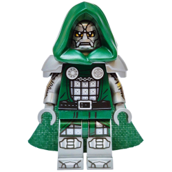 Dr. Doom - Dark Green Hood and Cape, Flat Silver Printed Arms and Legs – СУПЕР ГЕРОИ