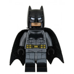 Batman - Dark Bluish Gray Suit, Gold Belt, Black Hands, Large Bat Logo, Printed Legs, Stubble – СУПЕР ГЕРОИ
