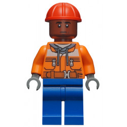 Dock Worker - Male, Orange Safety Jacket, Reflective Stripe, Sand Blue Hoodie, Blue Legs, Red Construction Helmet, Reddish Brown Head – СУПЕР ГЕРОИ