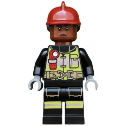 Firefighter - Dark Red Fire Helmet, Reddish Brown Head, Reflective Stripes – СУПЕР ГЕРОИ