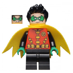 Robin - Green Mask and Hands, Black Medium Legs, Yellow Scalloped Cape – СУПЕР ГЕРОИ