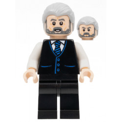 Alfred Pennyworth - Black Vest, Light Bluish Gray Hair, Dark Bluish Gray Beard – СУПЕР ГЕРОИ