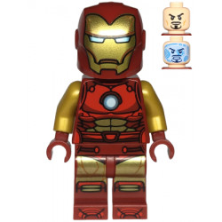 Iron Man - Dark Red and Gold Armor, Round Arc Reactor, Pearl Gold Arms, One Piece Helmet – СУПЕР ГЕРОИ