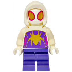 Ghost-Spider - Medium Legs, White Hood, Gold Spider Logo and Eyes – СУПЕР ГЕРОИ