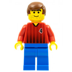 Soccer Player - Red and Blue Team with Number 4 – СПОРТ