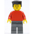Plain Red Torso with Red Arms, Dark Bluish Gray Legs, Black Flat Top Hair (Soccer Player) – СПОРТ