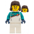 Astronaut - Female, Dark Brown Hair, White Spacesuit with Dark Turquoise Panel and Sleeves – КОСМОС