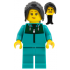 Astronaut - Female, Dark Brown Long Hair, Dark Turquoise Track Suit – КОСМОС