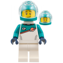 Astronaut - White Spacesuit with Dark Turquoise Panel and Sleeves, Dark Turquoise Helmet – КОСМОС