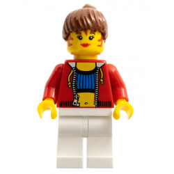Female with Crop Top and Navel Pattern - LEGO Logo on Back, Reddish Brown Hair – СТУДИО