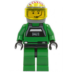 Rebel Pilot A-wing - Yellow Head, Trans-Yellow Visor, Green Jumpsuit – СТАР УОРС