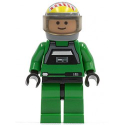 Rebel Pilot A-wing - Light Nougat Head, Trans-Brown Visor, Green Jumpsuit – СТАР УОРС
