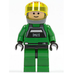 Rebel Pilot A-wing - Light Nougat Head, Trans-Yellow Visor, Green Jumpsuit – СТАР УОРС