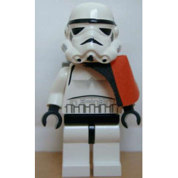 Sandtrooper - Orange Pauldron (Solid), No Survival Backpack, No Dirt Stains, Helmet with Solid Mouth Pattern and Solid Black Head – СТАР УОРС