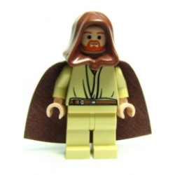 Qui-Gon Jinn - Light Nougat Head, Brown Hood and Cape – СТАР УОРС